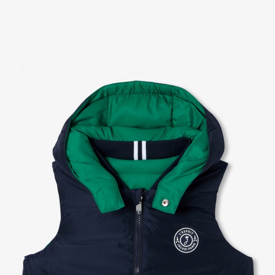 Boy reversible sleeveless paded jacket