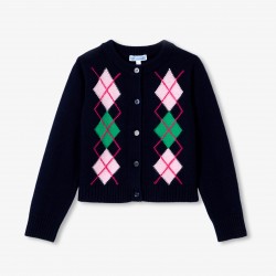 Girl argyle pattern cardigan