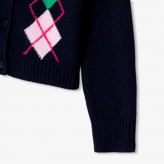 Girl argyle pattern cardigan