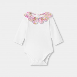 Baby girl long-sleeved bodysuit in cotton
