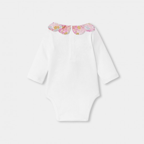 Baby girl long-sleeved bodysuit in cotton