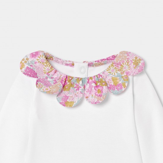 Baby girl long-sleeved bodysuit in cotton