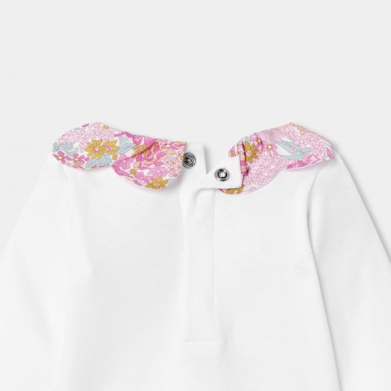 Baby girl long-sleeved bodysuit in cotton