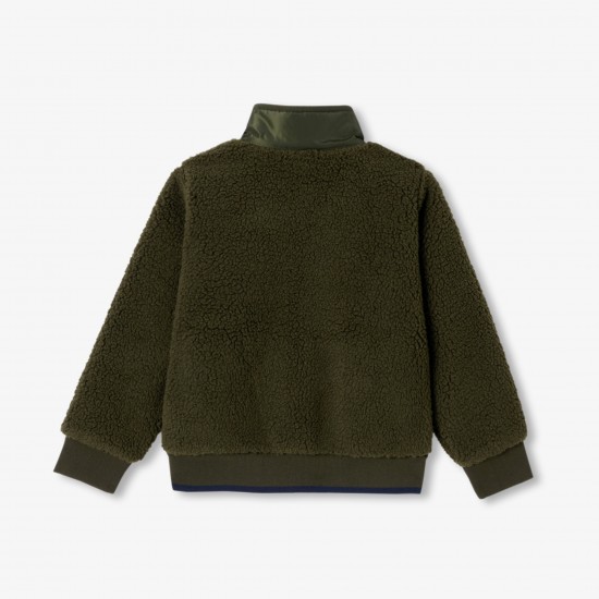 Boy bi-material cardigan