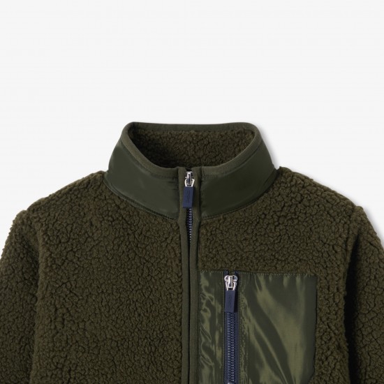 Boy bi-material cardigan